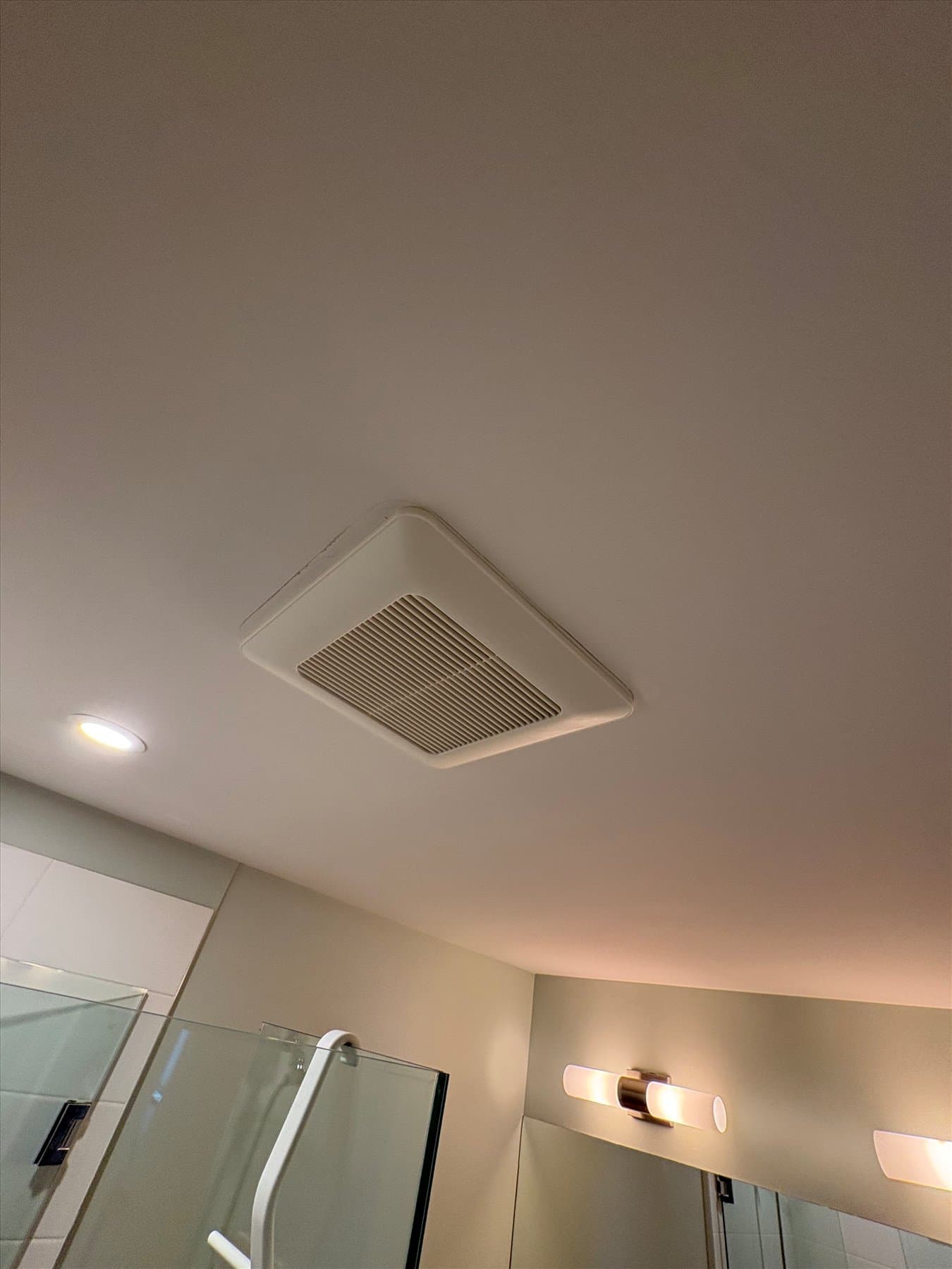 Finished bathroom fan grille in Langley Township
